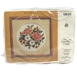 VTG NOS 1984 Creative Circle CLASSIC BOUQUET 0610 Sealed Crewel Kit Persian Wool